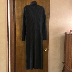 DKNY CITY  Maxi Gray Ribbed Knit Turtleneck  Dress, Size XL